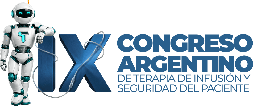 SAM junto al logo del IX Congreso Argentino de Terapia de Infusión y Seguridad del Paciente